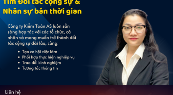 Tìm Đối tác cộng sự & Nhân sự bán thời gian || Kiểm toán AS