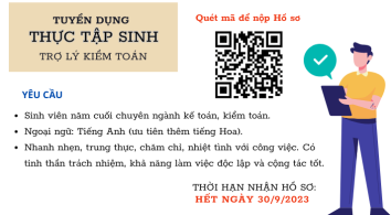 Tuyển dụng Thực tập sinh Trợ lý Kiểm toán 2023 -2024