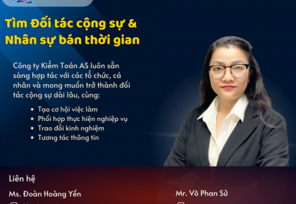Tìm Đối tác cộng sự & Nhân sự bán thời gian || Kiểm toán AS