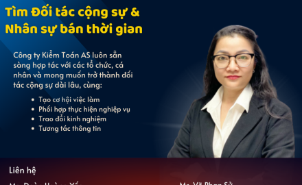 Tìm Đối tác cộng sự & Nhân sự bán thời gian || Kiểm toán AS