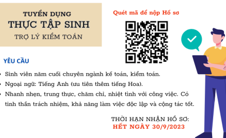 Tuyển dụng Thực tập sinh Trợ lý Kiểm toán 2023 -2024