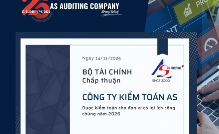 Kiểm toán AS được Bộ Tài Chính chấp thuận kiểm toán cho đơn vị có lợi ích công chúng năm 2026