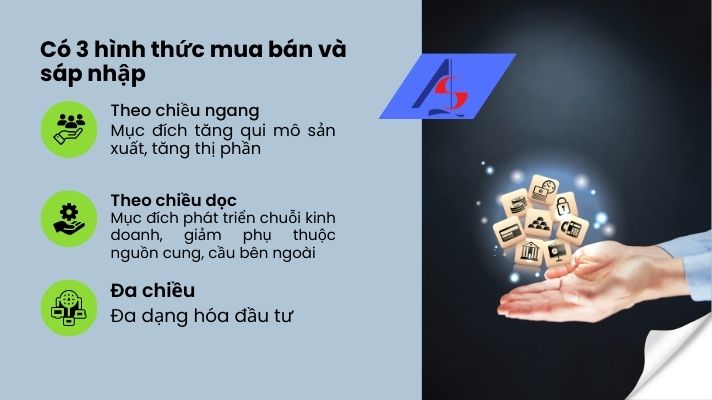 3 hình thức mua bán và sáp nhập