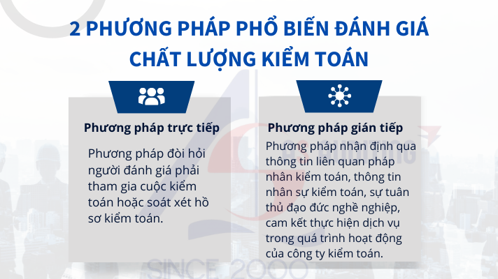2 phương pháp phổ biển đánh giá chất lượng kiểm toán